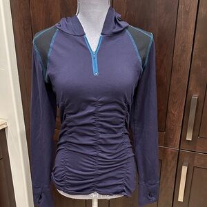 Purple & Blue SOLOW SPORT  Women's Hoodie with Ruched Detail